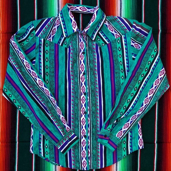 Tops - Vintage Aztec Button Down